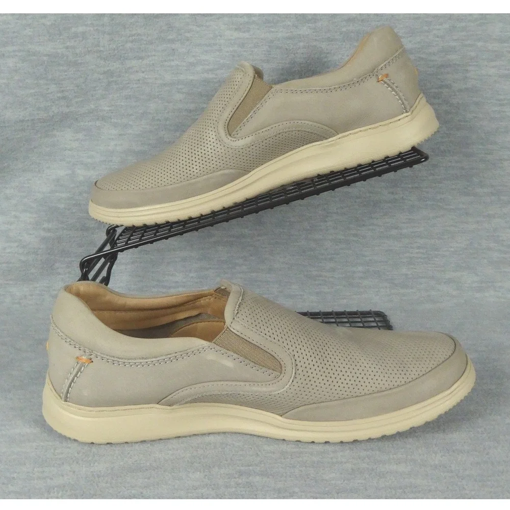 Samuel Hubbard Olema Slip-On Loafers Mens 8.5 W Gray Mushroom Nubuck Leather